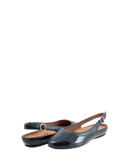 Softwalk® Blue Sheffield Slingback Flat