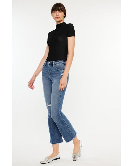 Kancan Blue Honey Essentials High Rise Cropped Bootcut Jeans