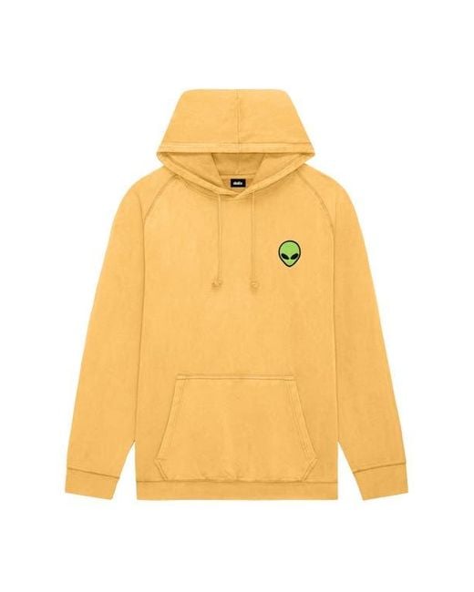 Alix Yellow Alien Midweight Mineral Washed Hoodie for men