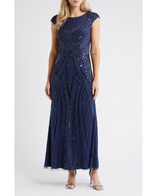 pisarro nights gowns & formal dresses Petite Women's Pisarro Nights Embellished Mesh Gown, Size 10P
