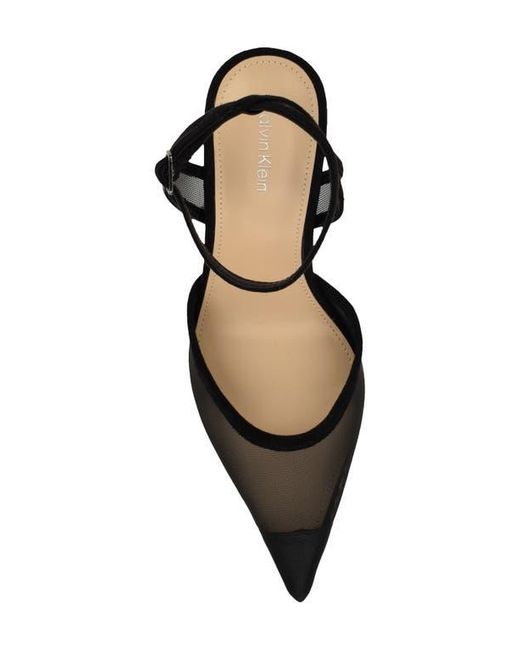 Calvin Klein Black Ozala Ankle Strap Pump