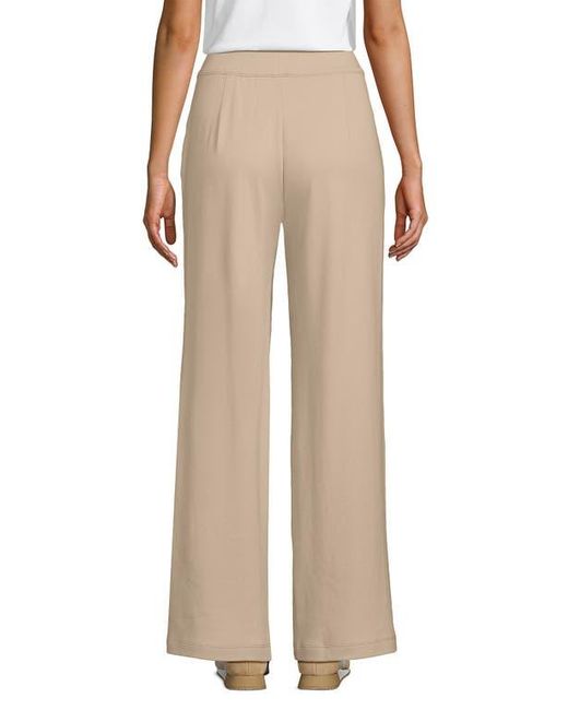 Lands' End Natural Knit High Rise Pleated Wide Leg Pants