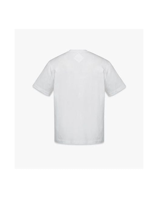 MCM White Monogram Patch Pocket T-Shirt for men