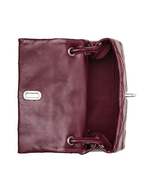Marc Jacobs Purple The Mini Dual Chain Diamond Quilted Leather Shoulder Bag