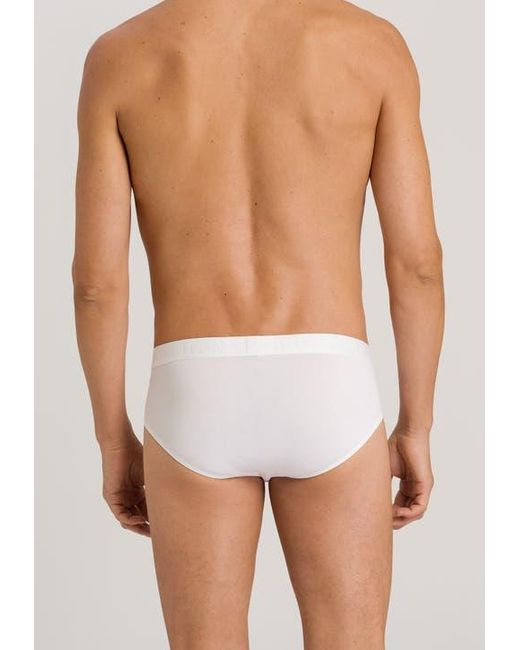 Hanro White Cotton Essentials Cotton Brief for men