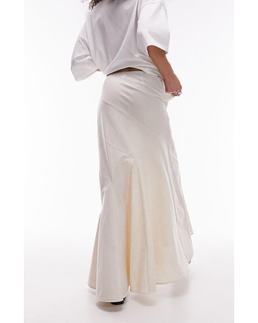 TOPSHOP White Tiered Maxi Skirt