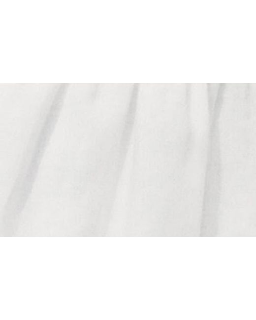Mango White Pleated Ramie Midi Skirt