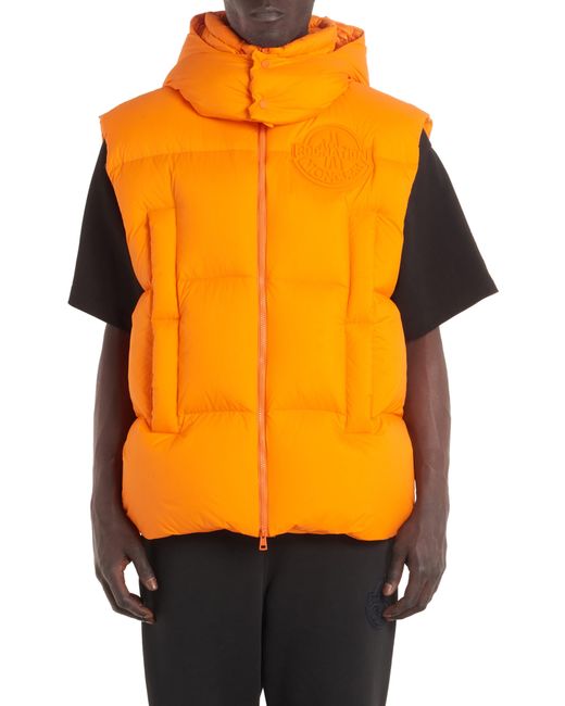 Moncler Genius Orange Moncler 9 Roc Nation Apus Hooded Down Vest for men