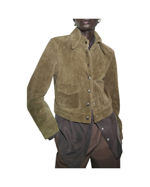 Mango Green Suede Jacket