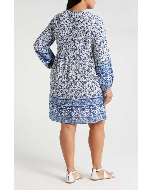 Vero Moda Blue Milan Long Sleeve Organic Cotton Tunic Dress