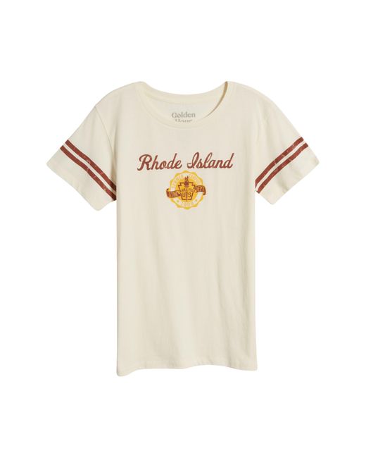 GOLDEN HOUR White Rhode Island Track Cotton Graphic T-shirt