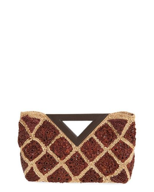 Veronica Beard Brown Vesper Raffia Handbag