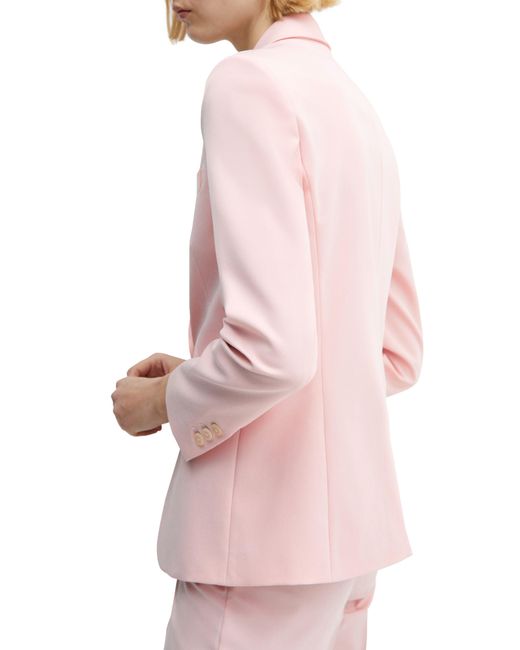 Mango Pink Fitted Suit Blazer