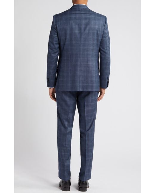 Ted Baker Blue Jay Slim Fit Plaid Wool Suit for men