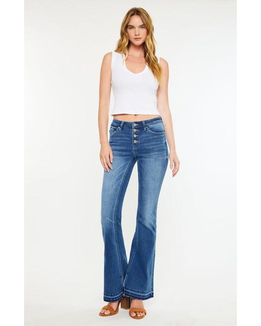 Kancan Blue Lurice Mid Rise Flare Jeans
