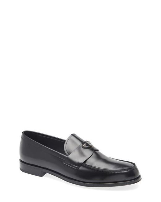 Prada Gray Triangle Logo Loafer for men