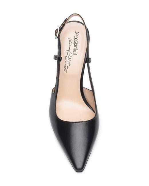 Nero Giardini Black Pointed Toe Slingback Pump