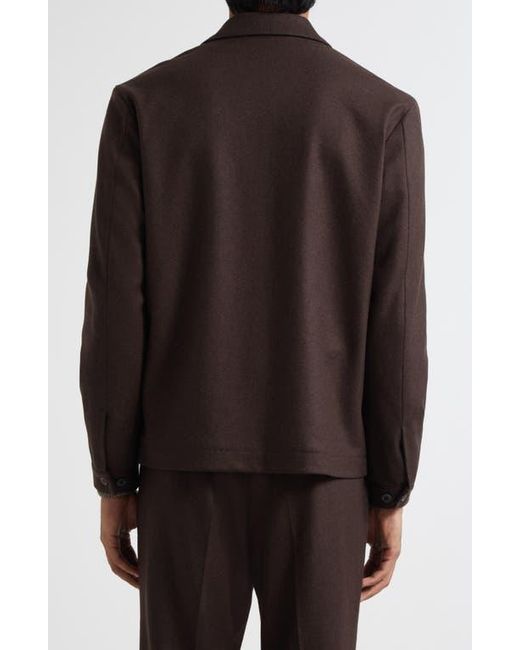 Sunspel Black Boiled Wool Zip Jacket for men