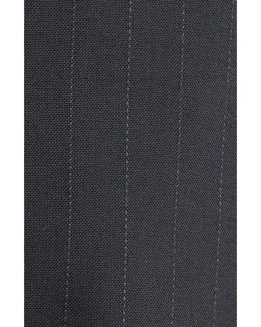 Sacai Chalk Stripe Mixed Media Skirt in Blue | Lyst