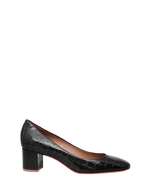 Santoni Black Low-Heel Pump