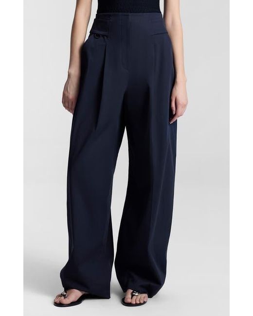 A.L.C. Blue Elliot Hollywood Waist Stretch Cotton Pants