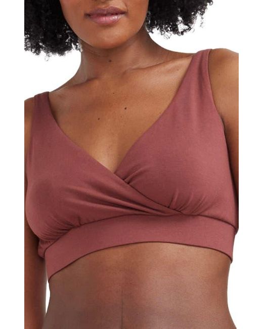 HATCH Red Crossover Pima Cotton Blend Nursing Bra