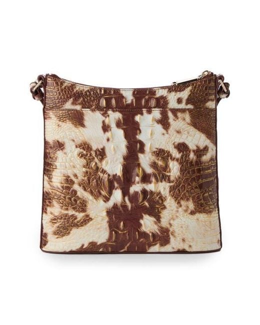 Brahmin Brown Katie Croc Embossed Leather Crossbody Bag