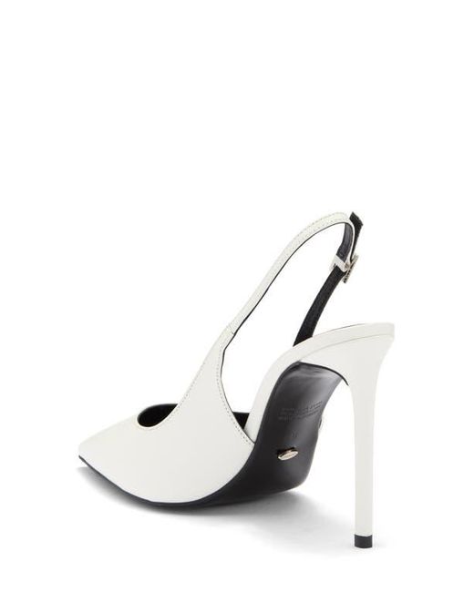 Tony Bianco White Asti Slingback Pointed Toe Pump