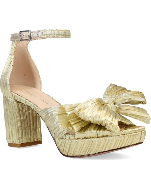 Pelle Moda Metallic Amalie Ankle Strap Platform Sandal