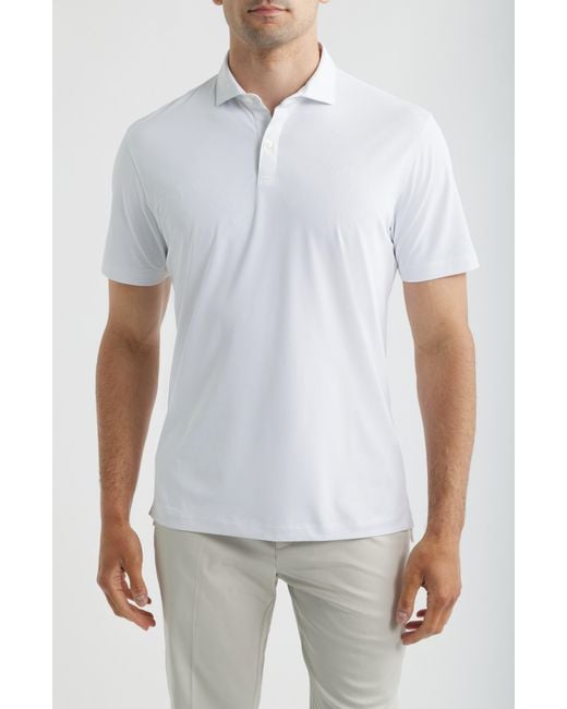 Johnnie-o White Solid Mesh Performance Jersey Polo for men