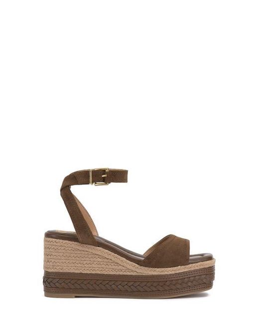 Vince Camuto Brown Lilla Ankle Strap Platform Wedge