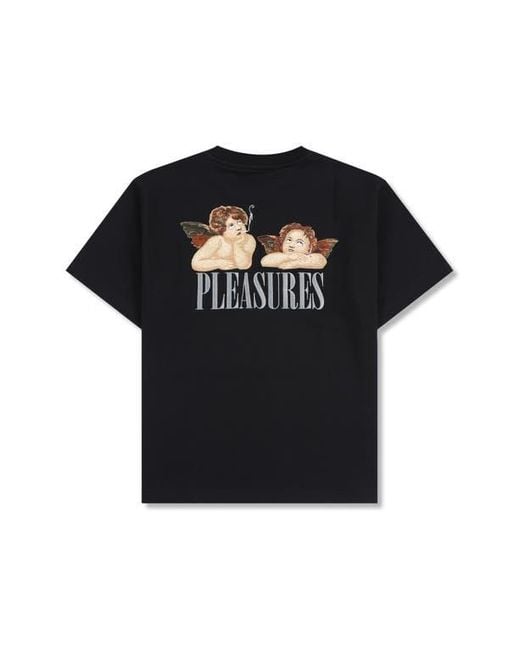 Pleasures Black Dynamic Oversize Crewneck T-Shirt for men