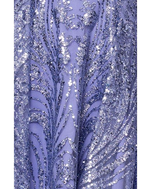 Blondie Nites Blue Sequin Mesh Minidress