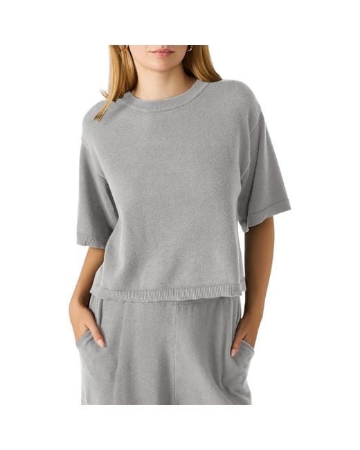 Steve Madden Gray Kori Elbow Sleeve Crewneck Sweater