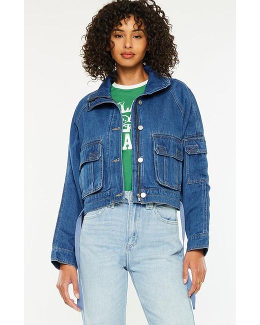 Kancan Blue Jailene Denim Windbreaker Jacket