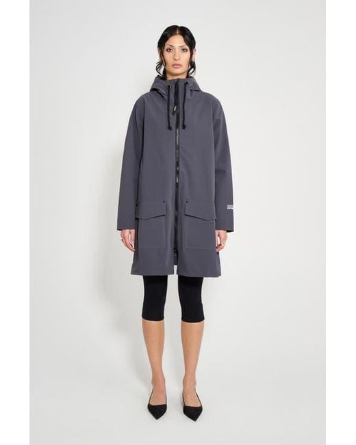 Stutterheim Blue Mosebacke Patch Matte Raincoat