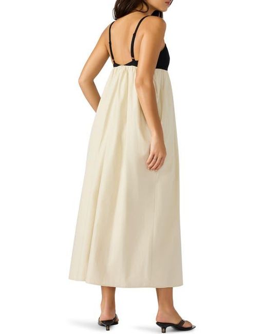 Steve Madden Natural Emmaline Empire Waist Cotton Poplin Maxi Dress