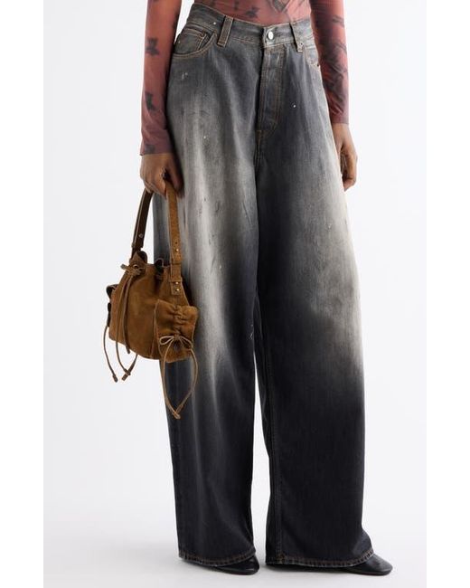 Acne Brown Mini Multipocket Suede Bucket Bag