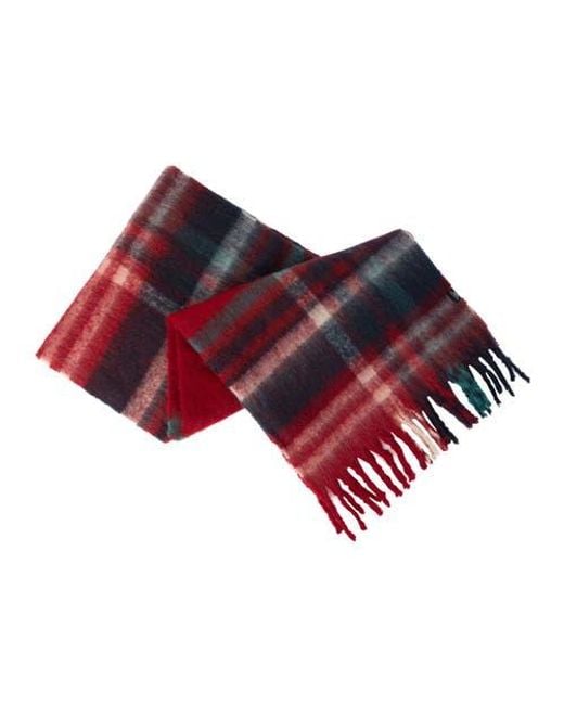 Trespass Red Lewes Checked Winter Scarf