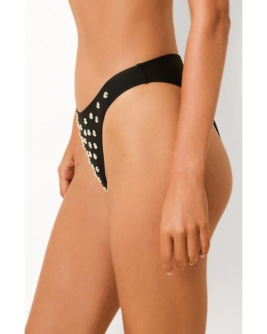 Solid & Striped Black The Daniela Beaded Daisy Bikini Bottoms