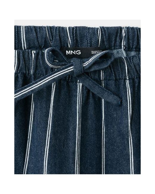 Mango Blue Stripe Drawstring Pants