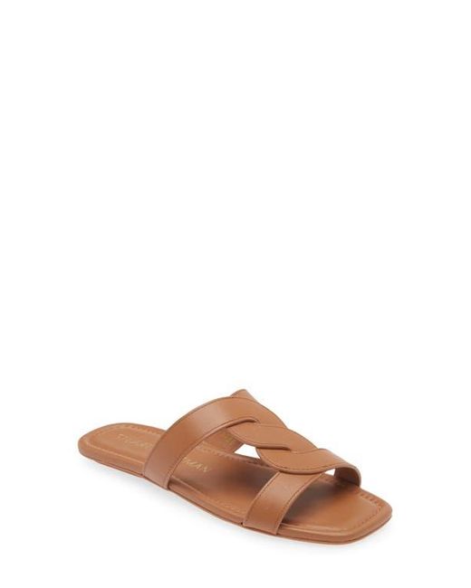 Stuart Weitzman Ibiza Slide Sandal in Brown | Lyst