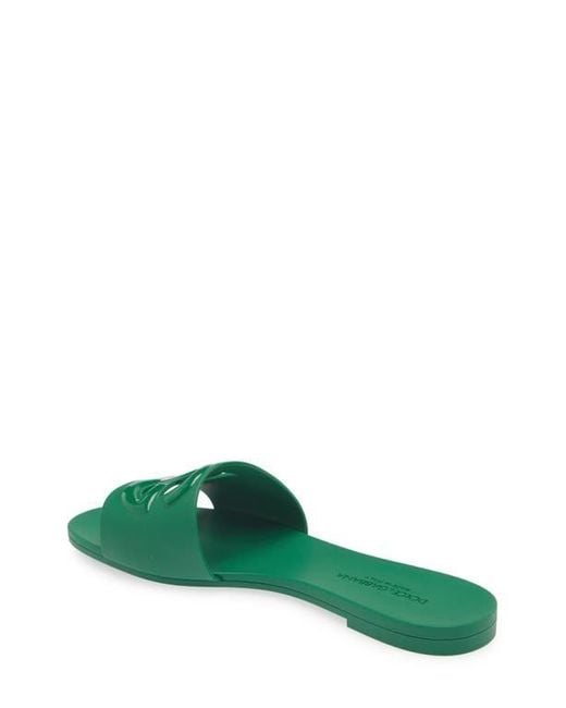 Dolce & Gabbana Green Bianca Dg-logo Slides