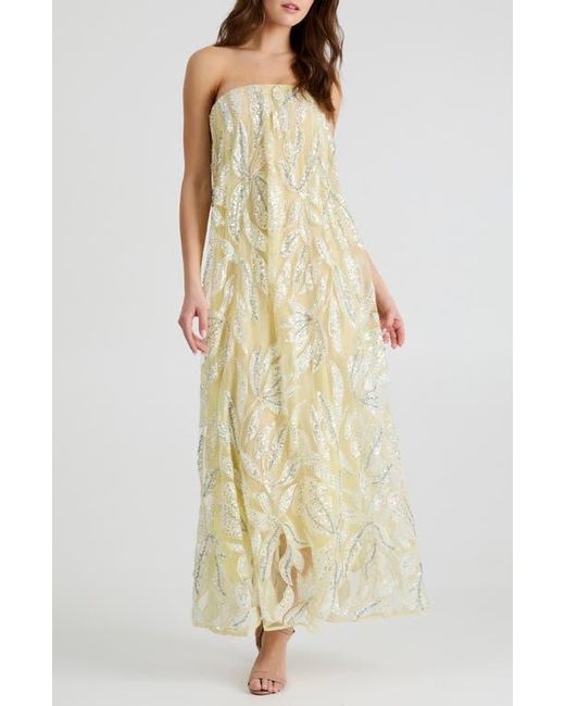 helsi margot strapless floral sequin maxi dress Made in China Strapless Floral Knit Maxi Dress