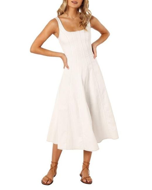 white corset prom dress White A-Line Sparkly Sequin Ruffle Skirt Corset Tiered Prom Dress With Slit