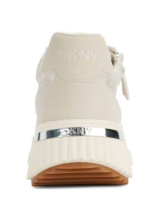 DKNY White Lissa Platform Sneaker