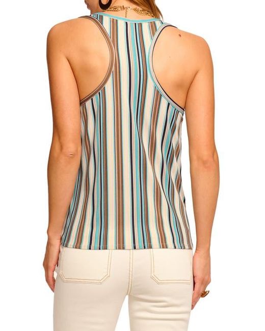 Ramy Brook Blue Bia Stripe Racerback Tank