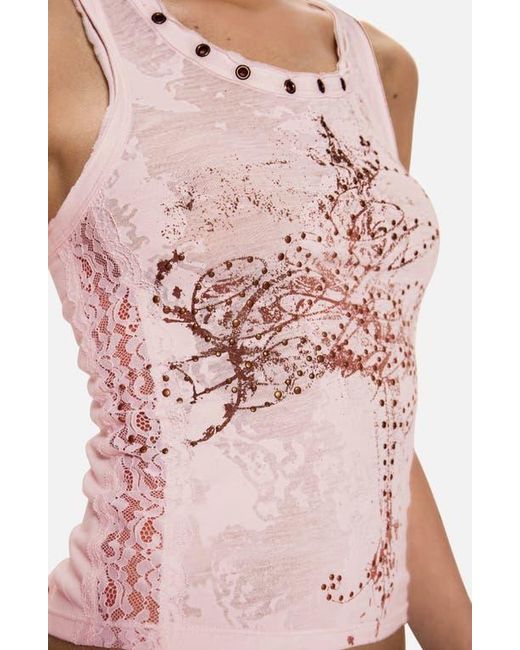 Jaded London Blue Ramona Burnout Vest Top