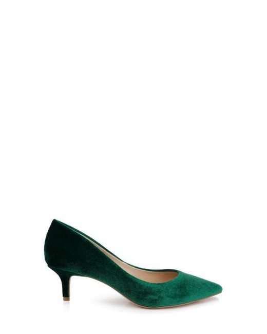 Badgley Mischka Green Enola Pointed Toe Kitten Heel Pump
