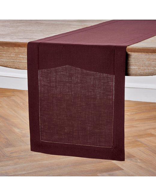 Solino Home Purple Linen Table Runner